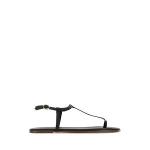 Tkees Women Black Leather Mariana Thong Sandals